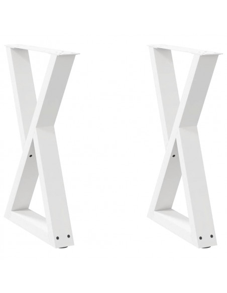Gambe per tavolo da pranzo 2 pz bianche 50x(72-73,3) cm in acciaio