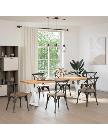 Gambe per tavolo da pranzo 2 pz bianche 50x(72-73,3) cm in acciaio