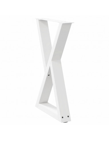 Gambe per tavolo da pranzo 2 pz bianche 50x(72-73,3) cm in acciaio