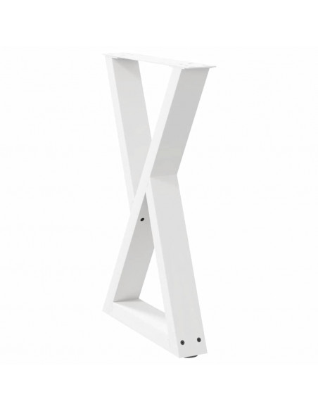 Gambe per tavolo da pranzo 2 pz bianche 50x(72-73,3) cm in acciaio