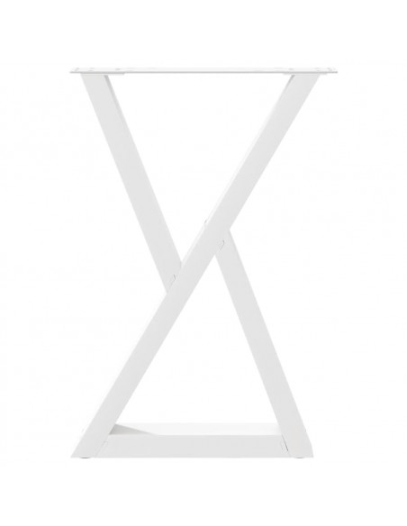 Gambe per tavolo da pranzo 2 pz bianche 50x(72-73,3) cm in acciaio