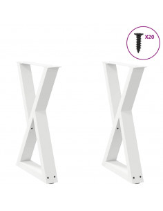 Gambe per Tavolo da Pranzo 2 pz Bianco 60x(72-73,3) cm Acciaio