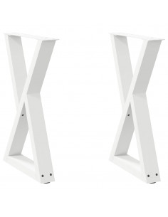 Gambe per Tavolo da Pranzo 2 pz Bianco 60x(72-73,3) cm Acciaio 2
