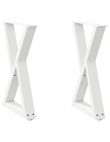 Gambe per Tavolo da Pranzo 2 pz Bianco 60x(72-73,3) cm Acciaio