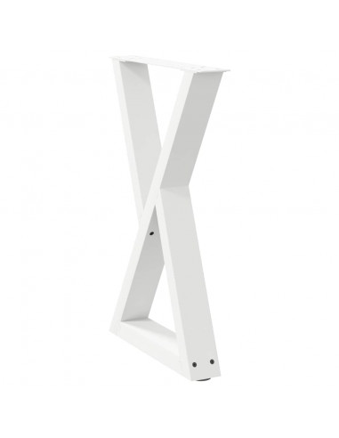 Gambe per Tavolo da Pranzo 2 pz Bianco 60x(72-73,3) cm Acciaio