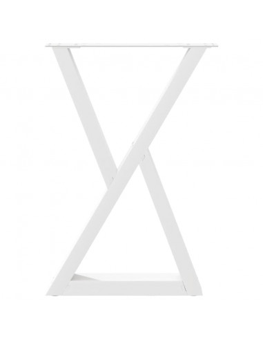 Gambe per Tavolo da Pranzo 2 pz Bianco 60x(72-73,3) cm Acciaio