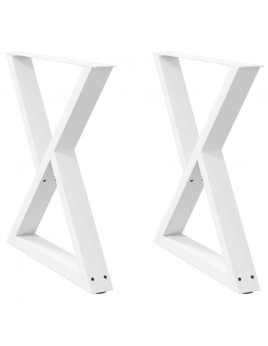 Gambe per tavolo da pranzo 2 pz bianche 70x(72-73,3) cm in acciaio