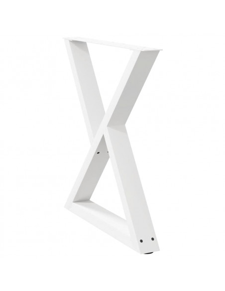 Gambe per tavolo da pranzo 2 pz bianche 70x(72-73,3) cm in acciaio