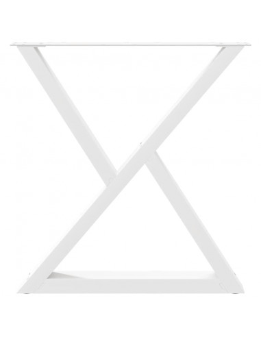 Gambe per tavolo da pranzo 2 pz bianche 70x(72-73,3) cm in acciaio