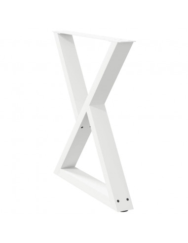 Gambe per tavolo da pranzo 2 pz bianche 80x(72-73,3) cm in acciaio