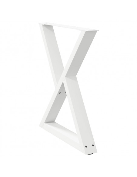 Gambe per tavolo da pranzo 2 pz bianche 80x(72-73,3) cm in acciaio