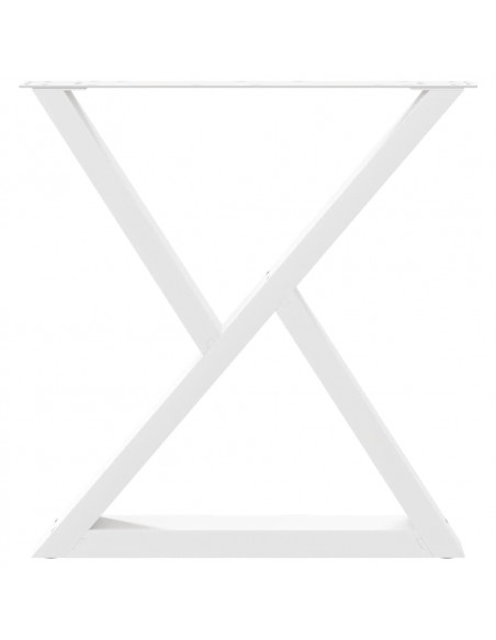 Gambe per tavolo da pranzo 2 pz bianche 80x(72-73,3) cm in acciaio