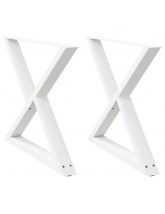 Gambe per Tavolo da Pranzo 2 pz Bianco 90x(72-73,3) cm Acciaio 2