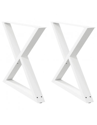 Gambe per Tavolo da Pranzo 2 pz Bianco 90x(72-73,3) cm Acciaio