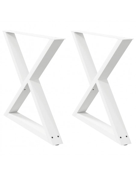 Gambe per Tavolo da Pranzo 2 pz Bianco 90x(72-73,3) cm Acciaio