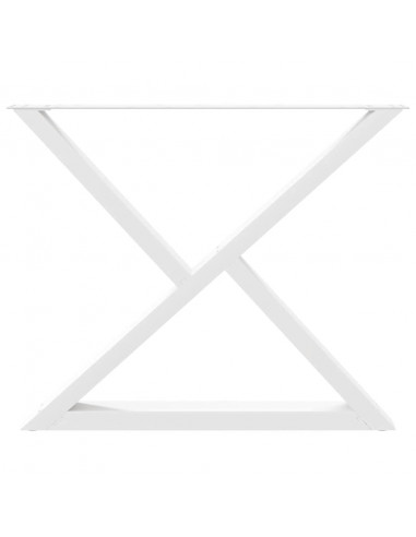 Gambe per Tavolo da Pranzo 2 pz Bianco 90x(72-73,3) cm Acciaio