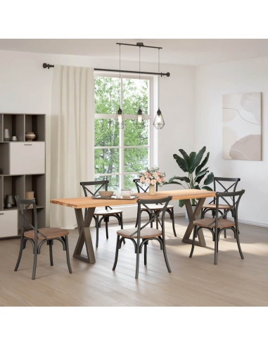 Gambe per tavolo da pranzo 2 pz in acciaio naturale 50x(72-73,3) cm