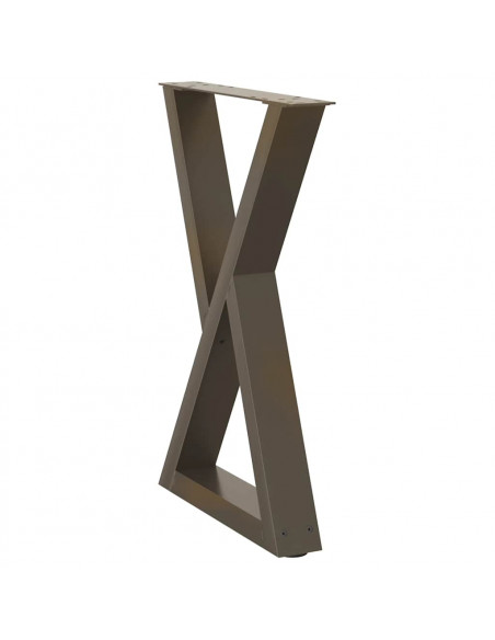 Gambe per tavolo da pranzo 2 pz in acciaio naturale 50x(72-73,3) cm