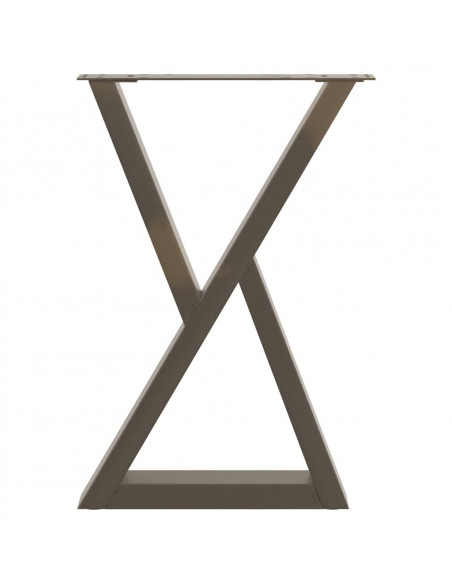 Gambe per tavolo da pranzo 2 pz in acciaio naturale 50x(72-73,3) cm