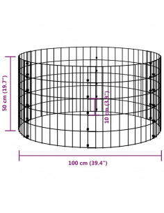 Palo Gabbione Circolare in Acciaio Zincato Ø100x50 cm