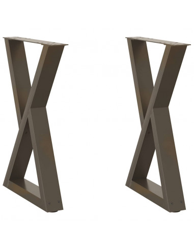 Gambe per Tavolo da Pranzo 2 pz Naturale 60x(72-73,3)cm Acciaio