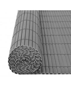 Recinzione da Giardino a Doppio Lato in PVC 150x500 cm Grigia