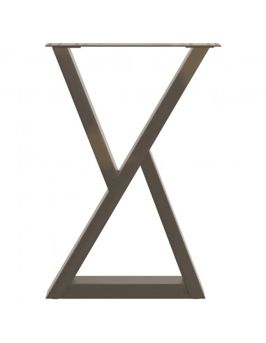 Gambe per Tavolo da Pranzo 2 pz Naturale 60x(72-73,3)cm Acciaio