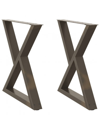 Gambe per Tavolo da Pranzo 2 pz Naturale 80x(72-73,3)cm Acciaio