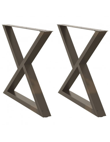 Gambe per Tavolo da Pranzo 2 pz Naturale 90x(72-73,3)cm Acciaio