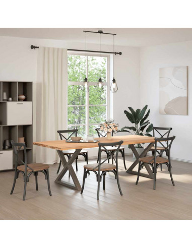 Gambe per Tavolo da Pranzo 2 pz Naturale 90x(72-73,3)cm Acciaio