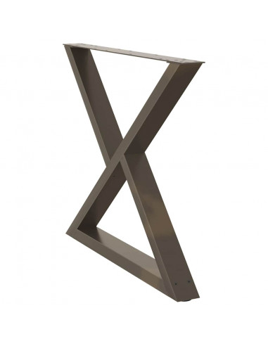 Gambe per Tavolo da Pranzo 2 pz Naturale 90x(72-73,3)cm Acciaio