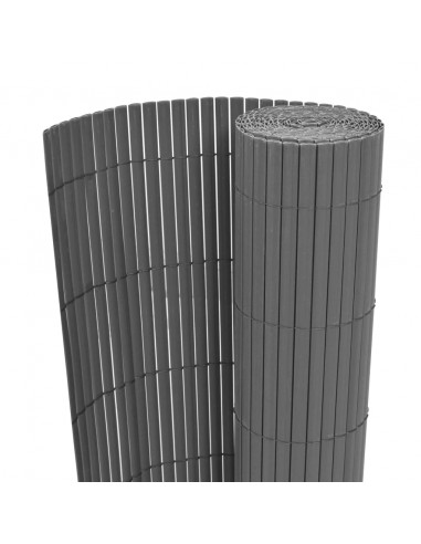Recinzione da Giardino a Doppio Lato in PVC 150x500 cm Grigia