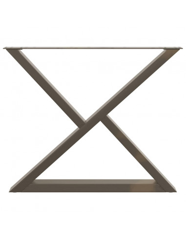 Gambe per Tavolo da Pranzo 2 pz Naturale 90x(72-73,3)cm Acciaio