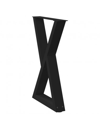Gambe per Tavolo da Pranzo 2 pz Nero 50x(72-73,3) cm in Acciaio
