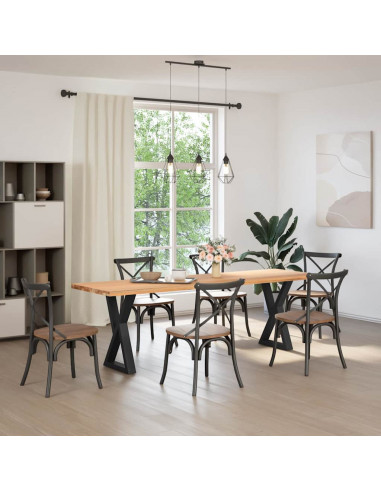 Gambe per Tavolo da Pranzo 2 pz Nero 60x(72-73,3) cm in Acciaio