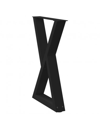 Gambe per Tavolo da Pranzo 2 pz Nero 60x(72-73,3) cm in Acciaio