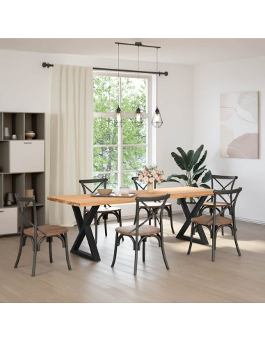 Gambe per Tavolo da Pranzo 2 pz Nero 80x(72-73,3) cm in Acciaio