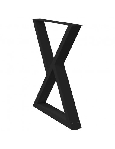 Gambe per Tavolo da Pranzo 2 pz Nero 80x(72-73,3) cm in Acciaio