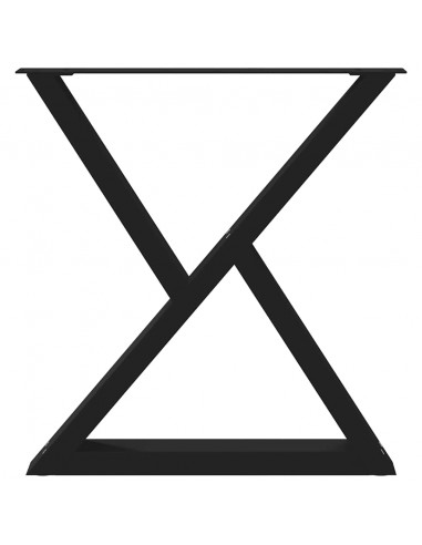 Gambe per Tavolo da Pranzo 2 pz Nero 80x(72-73,3) cm in Acciaio