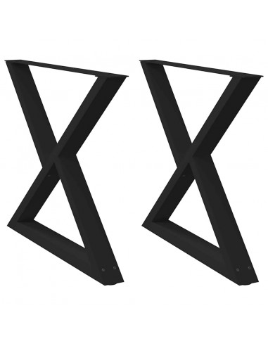 Gambe per Tavolo da Pranzo 2 pz Nero 90x(72-73,3) cm in Acciaio