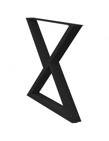 Gambe per Tavolo da Pranzo 2 pz Nero 90x(72-73,3) cm in Acciaio