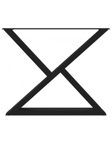 Gambe per Tavolo da Pranzo 2 pz Nero 90x(72-73,3) cm in Acciaio