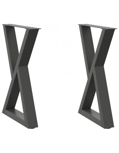 Gambe per Tavolo da Pranzo 2pz Antracite 50x(72-73,3)cm Acciaio