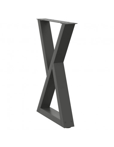 Gambe per Tavolo da Pranzo 2pz Antracite 50x(72-73,3)cm Acciaio