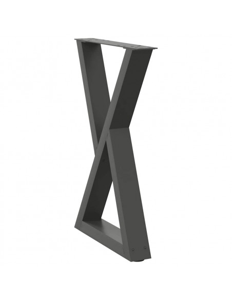 Gambe per Tavolo da Pranzo 2pz Antracite 50x(72-73,3)cm Acciaio