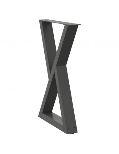 Gambe per Tavolo da Pranzo 2pz Antracite 60x(72-73,3)cm Acciaio