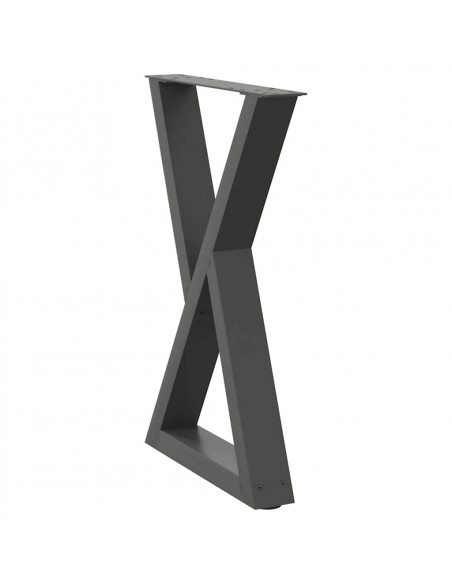 Gambe per Tavolo da Pranzo 2pz Antracite 60x(72-73,3)cm Acciaio