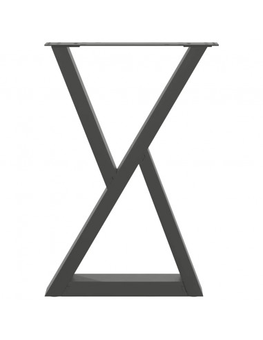 Gambe per Tavolo da Pranzo 2pz Antracite 60x(72-73,3)cm Acciaio