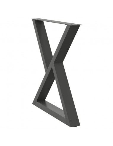 Gambe per Tavolo da Pranzo 2pz Antracite 70x(72-73,3)cm Acciaio