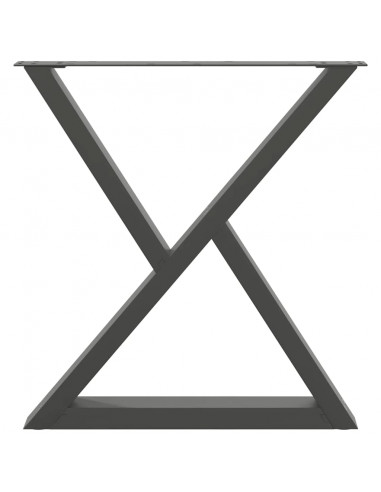 Gambe per Tavolo da Pranzo 2pz Antracite 70x(72-73,3)cm Acciaio